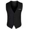 Formel marié costume de mariage gilets mâle manteau manches mince affaires gilet couleur unie veste hommes hauts à la mode 240228