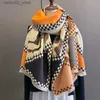 Lenços 2023 Luxo Design Cavalo Impresso Cachecol de Caxemira para Mulheres Inverno Pashmina Capa de Chuva Quente Xaile Grosso Escritório Warp Cobertor de Lã Bufanda Tassels Q240228