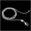 Chaînes 1mm 925 Sterling Sier Plaqué Serpent Chaîne Collier 16 18 20 22 24 pouces Pour Drop Livraison Bijoux Colliers Pendentifs Dh1Rl