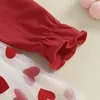 Kız Elbiseler Citgeespring Sevgililer Günü Bebek Yürümeye Başlayan Çocuk Uzun Kollu Tutu Elbise Kalp Örgü Baskı Yay Prenses Giysileri