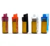 51mm36mm 유리 병 Snuff Snuff Dispenser 휴대용 총알 Snorter Plastic Vial Pill Case Case Box 숟가락 다중 CO4242668