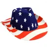 Bérets large bord Fedora casquette pour adulte Cowboy chapeau patriotique Panama unisexe haut jeu de rôle habiller JazzHat accessoires