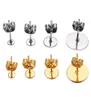 20100pcslot Gold Stainless Steel Blank Post Earring Studs Base Pins With Earrings Plug Findings Ear Back For DIY Jewelry Making5189601