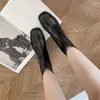 Botas primavera / outono sapatos de tornozelo para mulheres dedo do pé quadrado salto robusto simples e versátil elástico zaptos de mujer