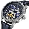 Stylos Ciel Étoilé Lumineux Vintage Tourbillon Montre Pour Hommes Top Marque Ceinture Montre Hommes Automatique Mécanique Squelette Horloge Reloj 2023