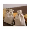 Pouches Display Natural Linen Dstring Pouches 8X11Cm 9X12Cm 10X15Cm Pack Of 50 Party Sack Soap Makeup Jewelry Gift Packaging Bags 294e
