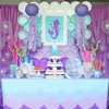 Nouvelles décorations de fête fournitures assiettes jetables sirène tasses serviettes ensemble pour filles bébé douche sirènes princesse anniversaire