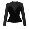 Kvinnors kostymer Fashion Elegant Short Jacket For Women Professional Ol Black Coat Suit Blazer Tops Femme Business Clothes Street Outwear