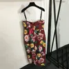 Luxury Pattern Sling Dresses For Women Wrap Hip Sexy Slim Skirts Vacation Style Dress Womens Designer Clothing