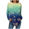 T-shirt da donna Albero di Natale Pupazzo di neve Stampa 3D T-shirt a maniche lunghe da donna Oversize Streetwear Donna Tunica Tees Tops Abbigliamento