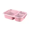 خذ حاويات وجبة غداء من البلاستيك مع 3 مقصورات قابلة لإعادة الاستخدام Bento Box للأطفال/طفل صغير/كبار حاوية كيس الطعام