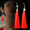 Dangle Earrings SINLEERY Boho Red Blue Pink Tassels Silk For Women Accessoire Plage Femme Gift Earings Fashion Jewelry ES100