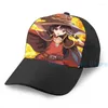 Ballkappen Mode Megumin Explosion Basketballkappe Männer Frauen Grafikdruck Schwarz Unisex Erwachsene Hut