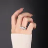 Tasarımcı Halkaları Kadınlar için Gümüş 3CT 4CT 4CT VVS Moissanite Pass Diamond Tester Aşk Kız Nail Ring Girl Hediye Kutu