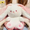 Cushions Strawberry Rabbit Plush Toy Flip Carrot to Bunny Cosplay Pillow Cute Stuffed Lop Ear Rabbit Animal Persimmon Pig Plushie Doll