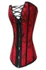 섹시한 빨간 허리 트레이너 코르셋과 버스타이어 레이스 웨딩 드레스 플러스 크기 오버 버스트 언더웨어 7444085를위한 코르셋 상단