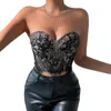 Débardeur Sexy en dentelle Y2k pour femmes, Streetwear, cils, fleurs, haut court, vêtements pour femmes, Club, mode dames, soutien-gorge, gilet