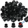 Klänningar 1000st Black Plastic Clear Tattoo Ink Cups Caps med bashållare Permanent Makeup Pigment Ink Caps Cups för tatueringstillbehör