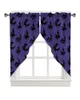 Cortina halloween corvo silhueta roxo tratamentos de janela cortinas para sala estar quarto decoração casa triangular