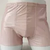 Mannen Sexy Wetlook Lakleer Boxer Briefs Glanzend Metallic Shorts Ondergoed Badmode Bodems Paaldansen Rave Clubwear 240228