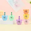 Pens 12 box/lot Kawaii Sequins Bear Blocks Highlighter Set Cute Mini Drawing Painting Marker Pen School Supplies Stationery wholesale