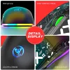 Ratos bluetoothcompatível 2.4g sem fio mouse rgb luz para computador portátil almofada tablet óptico mouserecarregável typec mudo