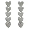 Stud Earrings Heart Shape Long European And American Style Personality Fashion Ms Girl Travel Wedding Accessories 2024