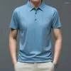 Polos pour hommes Mode Casual Polos Polos Hommes Mince Respirant Slim Fit Soft Stripe Luxe Business Summer Homme Tops Streetwear