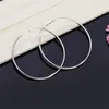 Boucles d'oreilles créoles en argent 925 pour femmes, bijoux de mariage ronds de 5cm, grand cercle, cadeau pour fille, mignon, mode, noël, Couple, joli