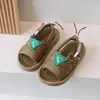 Sandals Comfy childrens sandals childrens beach shoes fabric casual hook and loop unisex boys and girls summer handsome guy slider 23-36 J240228