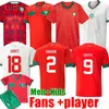 2023 TOP Marokańskie koszulki piłkarskie Hakimi Maillot Marocain Ziyech Ennesyri Football Shirts Men Kit Kit Kit Harit Saiss Idrissi Boufal Jersey Maroc Drużyna narodowa