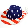 Bérets large bord Fedora casquette pour adulte Cowboy chapeau patriotique Panama unisexe haut jeu de rôle habiller JazzHat accessoires