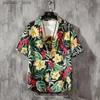 Herrespår Mens Tracksuits Summer Floral Loose Short Sleeve Holiday Suits Male 2 Pieces Set Hawaiian Shirts Beach Shorts Mens Casual Streetwear Q240228