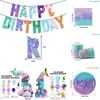 Nowa dekoracja dzieci jednorazowe puchar talerzy Dziewczyny pod morze Little Mermaid Baby Shower Birthday Party Decor