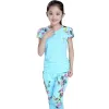 Ensembles d'été pour filles, vêtements de sport pour enfants, costume de sport en coton imprimé, t-shirt à manches courtes + pantalon, 2 pièces, vêtements pour filles de 4 6 8 10 12 14 ans