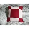 Coussin / oreiller décoratif 45x45cm lettre couverture en cachemire et taies d'oreiller Cloget laine douce plaid canapé couvertures tricotées en polaire ERS SQ DHPBV