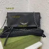 Bortkyror Fashion Designer Woman Bag For Women Zadig Voltaire Shoulder Bag Vintage Rivet Handväska Purse äkta läder Cross Body Chain Högkvalitet 2024