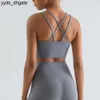 Lu Lu Align Align Tanks Cross Strap Sport Yoga Lemon LL Lemons Sexy rückenfreier Fitness-BH Gym Crop Top Weste High Impact Bralette Push Up Brustpolster Unterwäsche LL