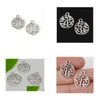 Charms 200Pcs/Lot Zinc Alloy Tree Antique Sier Plated Round Charms Pendants For Diy Fashion Jewelry Making 15X18Mm Drop Delivery Jewel Dhwjt