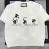 24ss printemps nouveau designer femmes tricots t-shirts pulls G paillettes lettre mode polyvalent tricoté à manches courtes femmes