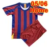 2005 2015 RONALDINHO Kids kit Retro Soccer Jerseys ALEXIS XAVI PUYOL MASCHERANO JORDI ALBA A. INIESTA PEDRO Home Football Shirts