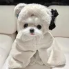 Jackets Autumn and Winter Warm Pet Dog Cat Plush Blanket Autumn and Winter Cloak Clothes Cute Bear Blanket Pad Cute Ear Hooded Coat