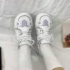 Chaussures kawaii chaussures femmes baskets blanches plate-forme de tête ronde causale étudiante sportive mignonne rose fille lolita mode appartements 2022 printemps