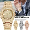 Montres-bracelets mâles Top diamant montre hommes Quartz or HIP HOP montres en acier inoxydable horloge Relogio Masculino Drop