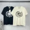 24SS T-shirts pour hommes T-shirts de créateurs Arc-en-ciel Champignon Lettre Imprimer Manches courtes Hauts Coton Lâche Hommes Femmes Chemise