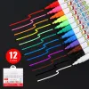 Marqueurs 12 Couleur / ensemble Liquide Effrayable Chaly Marker Styl for Glass Windows Blackboard Markers Tools Tools Material Mateol Escolar