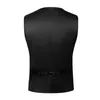 Colete de cetim preto com gravata de luxo, bolso quadrado, abotoaduras para homens, moda de casamento, clássico, masculino, negócios, smoking, coletes 240228