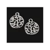 Charms 200Pcs/Lot Zinc Alloy Tree Antique Sier Plated Round Charms Pendants For Diy Fashion Jewelry Making 15X18Mm Drop Delivery Jewel Dhwjt