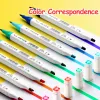 Pens 12/18/24/36/48 Color Marker Pen Set Washable Doubleheaded Markers Safe Health Art Supplies Highlighter Stationery for Children