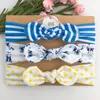 Hårtillbehör 3st/Lot Dot/Stripe/Print Flower Cartoon Elastic Bow pannband Småbarn Turban Band Baby Girl Bows